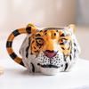 Portable 3D Animal Ceramic Mug with Hand Drawing Detailing Individualized Coffee Cup for Collectors and Everyday Use