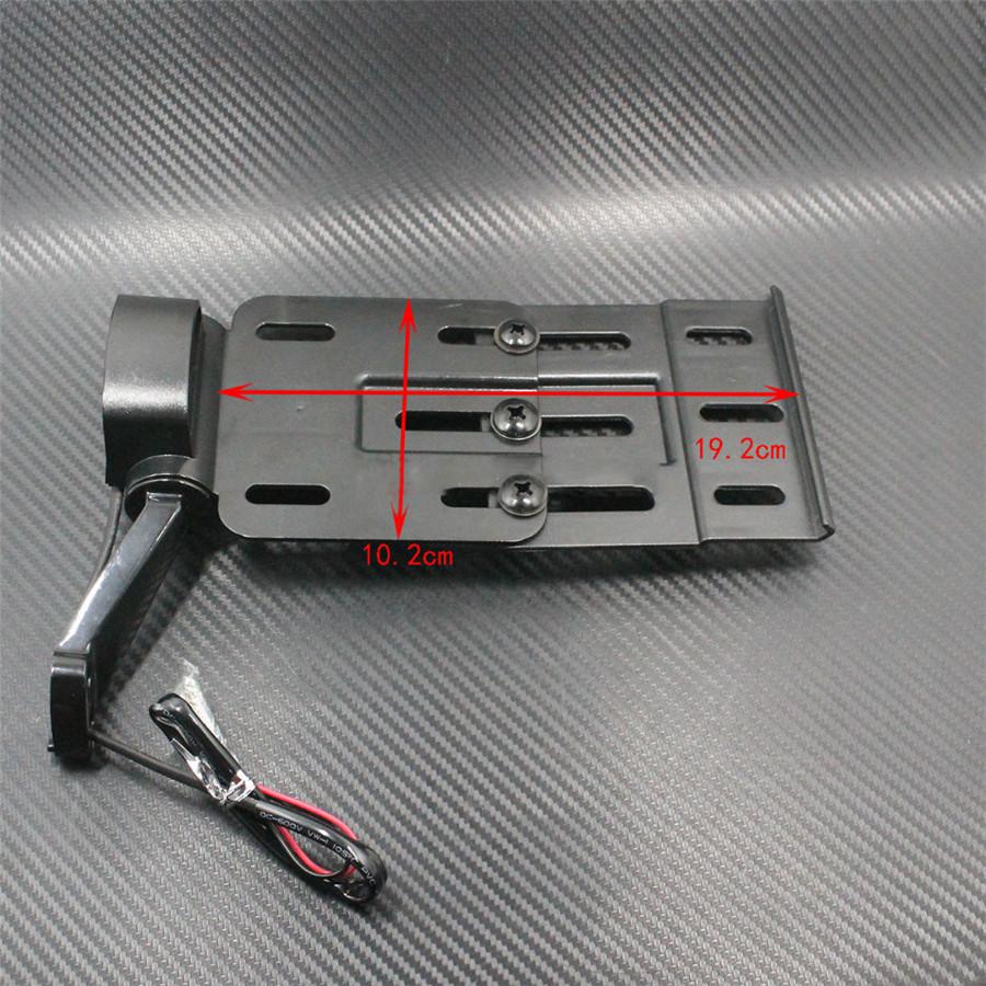 Black Telescopic Folding LED Light Side Mount License Plate for Harley 2004UP Sportster XL 883 1200 48