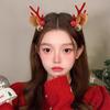 1pair Christmas Red Antler Hair Clip Accessories for Kids Side Hair Clip for Children's Hair