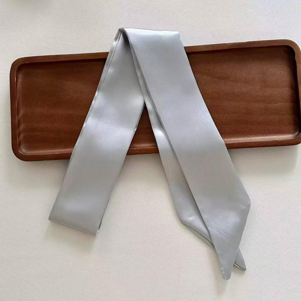 4.5x100cm Long Skinny Hair Scarf Women Imitation Silk Satin Headband Cute Neckerchief Solid Colors Ladies Bag Scarves