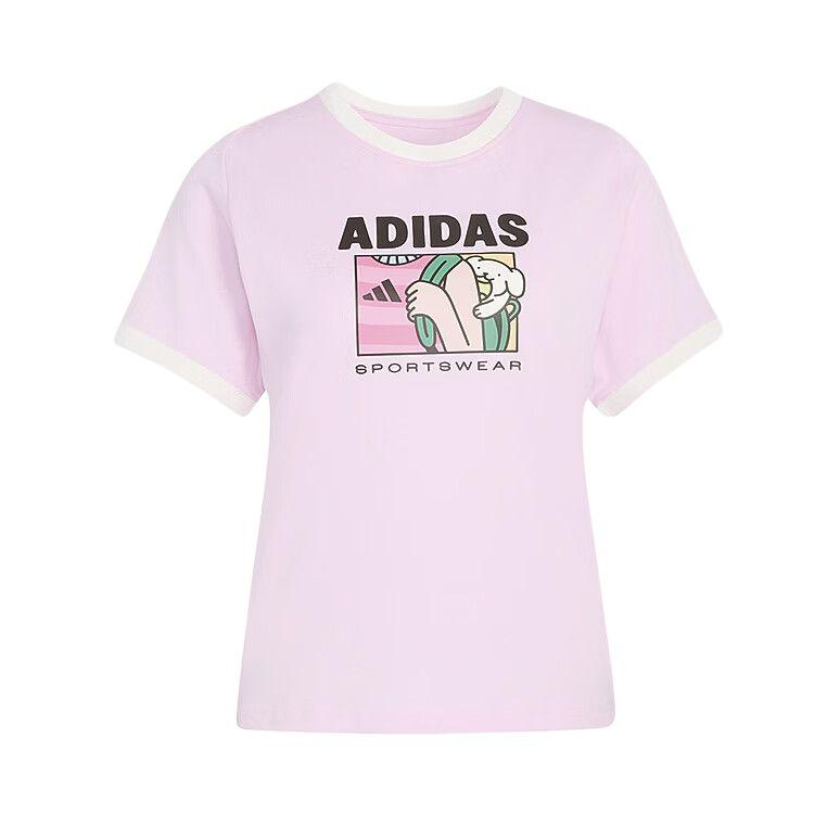 Adidas T Shirts Women s Pink Crew Neck Moderate KC8601 L