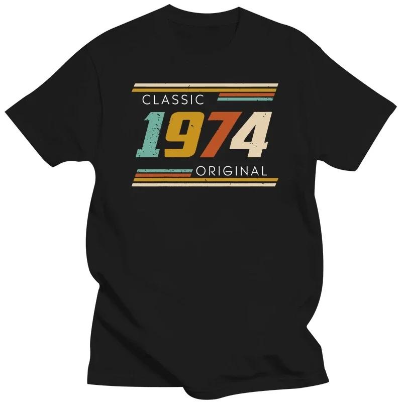 

Classic 1974 Original Birthday Gifts 50 Years Old 50th Bday Present T-Shirts Funny Tees Short Sleeve T Shirts O Neck Clothes#Color(1) XXXXXL чёрный