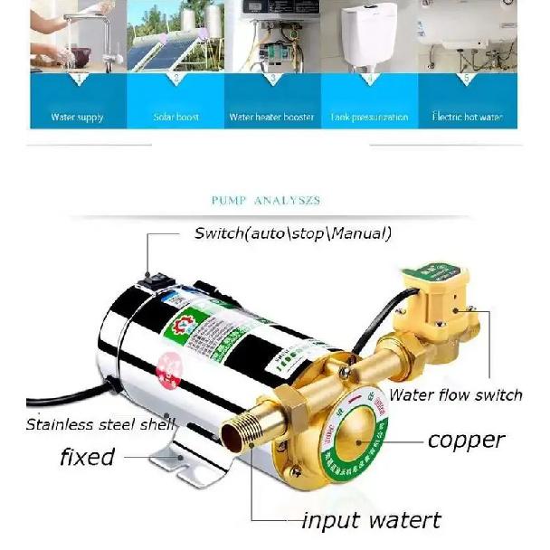 220V Hauswasser-Druckerhöhungspumpe 100W 150W | Automatische Druckerhöhungspumpe für Gas-Durchlauferhitzer/Solar-Wassersystem | Hoher Durchfluss