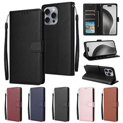 SFor iPhone 16 Pro Max кожаный чехол на Coque iPhone 16 Pro Max чехол 16Pro 16+ Plus 16ProMax классический кошелек телефон чехол Funda