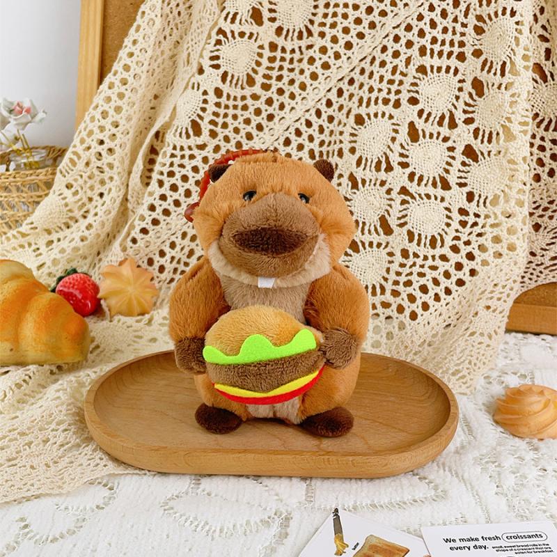 Cute Creative Groundhog Plush Pendant Cartoon Stuffed Animal Doll Keychain Backpack Hanging Decoration Keyring Gifts
