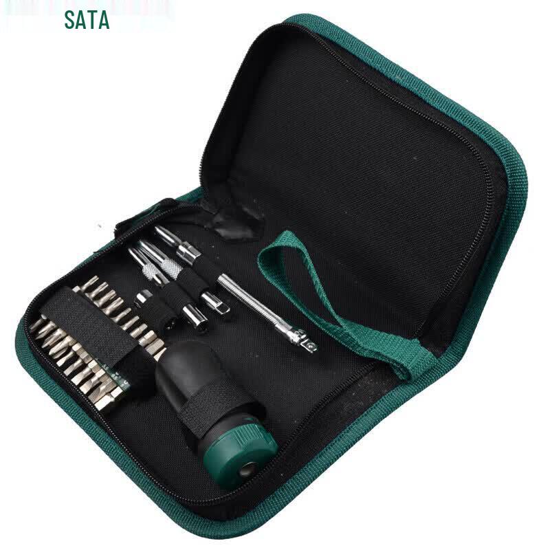SATA 09342 25-Piece Short Handle Ratchet Screwdriver Set