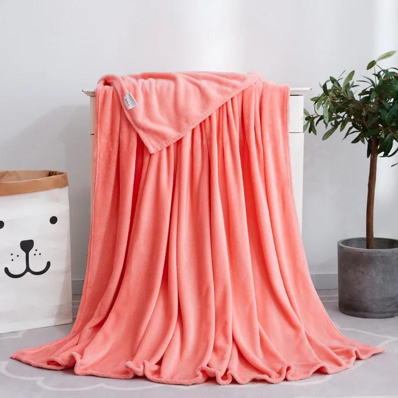 Modern Minimalist Solid Color Coral Fleece Blanket Four Season Universal Comfortable Soft Thick And Warm Office Nap Blanket