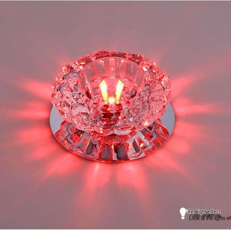 

Светодиодный хрустальный потолочный и встраиваемый точечный светильник для коридоров, прихожих и проходов Gem LED 3W Red (No Driver)