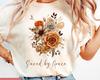 Floral Boho Christian T-shirt, Saved by Grace, Comfort Colors Tee
