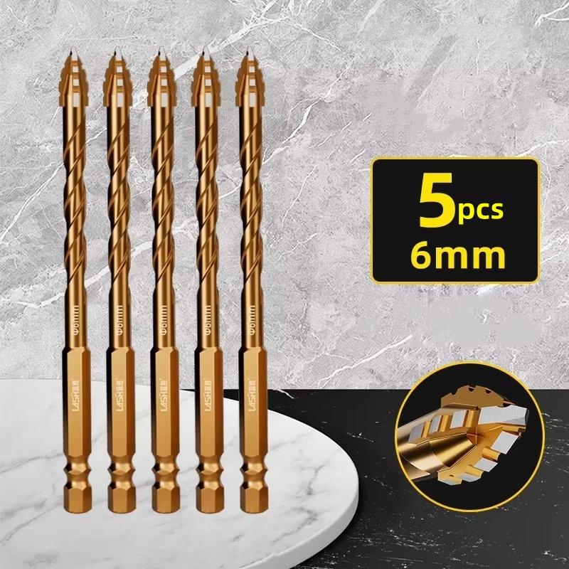 Upgraded Four-edged Sawtooth Drill Bit Professional Carpentry Tools For Glass Ceramic Concrete Brick Metal Drill Bit Set