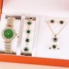 NW1367 Girls Gift Set Bling Diamond Lady Watch Set 6 Piece Bracelet Necklace Earrings Watch Set for Women