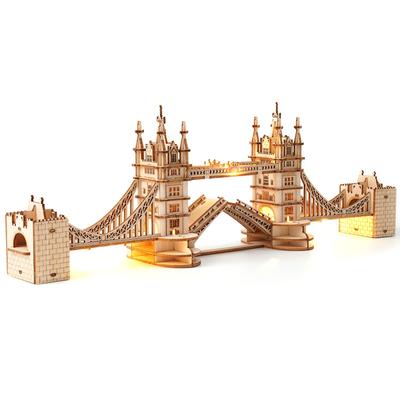 Rolife 3D Wooden Tower for Kids and Illustrated Instructions Ages Button Cell Batteries Sold Educational Wooden DIY Craft Decorative No Special Tools