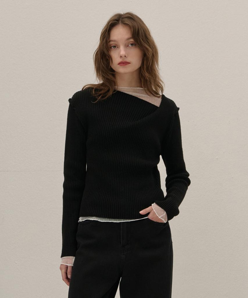 Kamino Off-Shoulder Knit Black