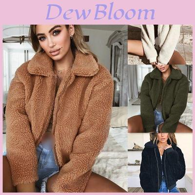 Gemütliche und modische Damen warme Teddybär-Taschen flauschige Fleece-Pelzjacke Mantel