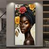 African Woman Flowers Large Size Diamond Painting Girl Diy Full Square Round Drill Rhinestone Embroidery Mosaic Cross Stitch Kits
