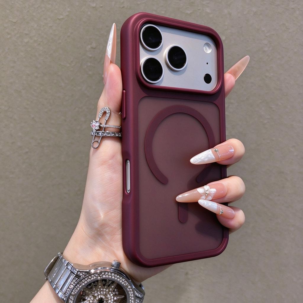 Luxury Matte Texture For Magsafe Magnetic Phone Case For iPhone 18 17 16 15 14 13 12 Pro Max Anti Fingerprint Shockproof Cover