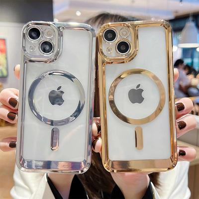 Luxury Transparent Silicone For Magsafe Magnetic Wireless Charge Case For Iphone 14 13 12 11 Pro Max X Xs Xr Shockproof Cover