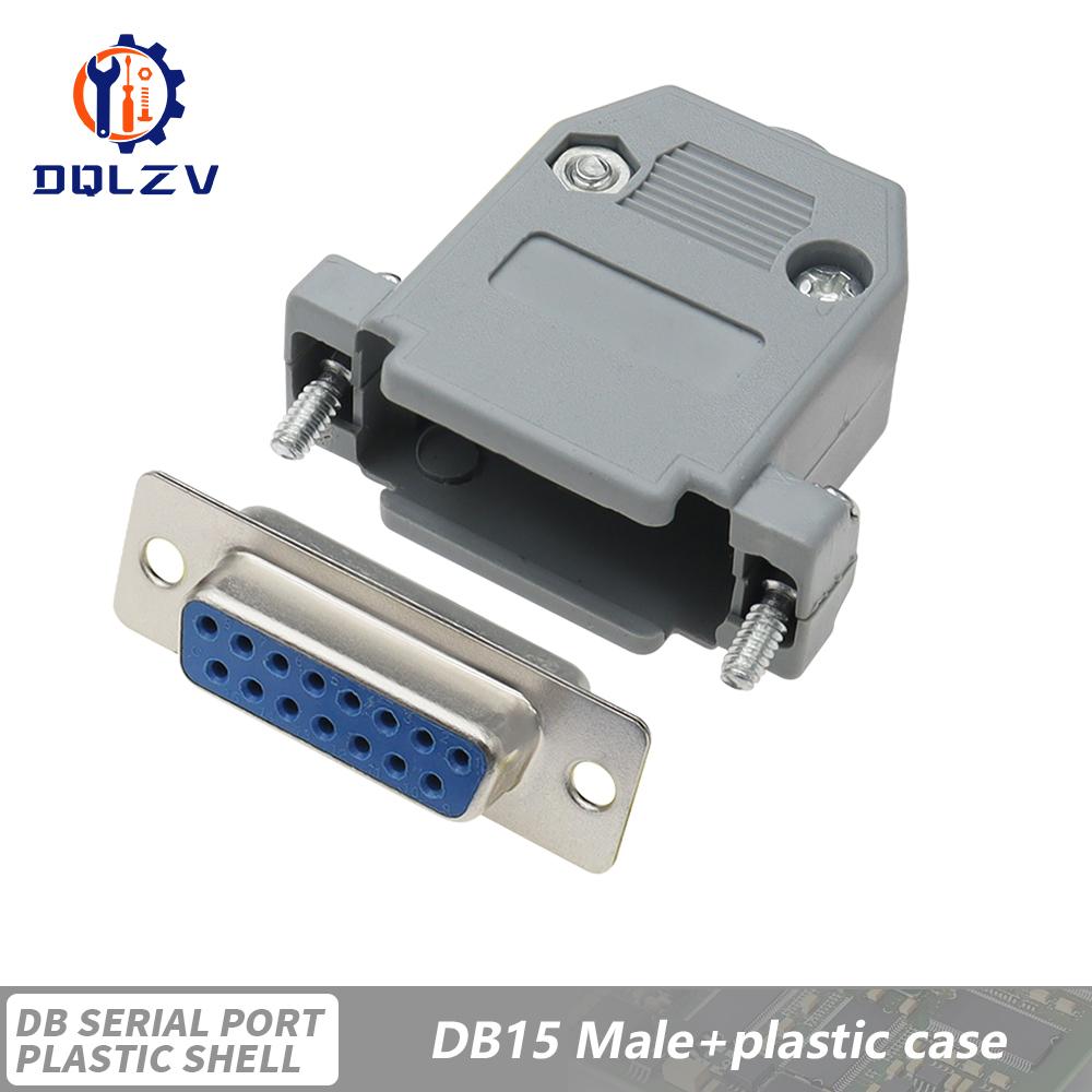 DB15 DB25 DB9 DB37 Parallel Serial Port Fmale/Male Solder Connector+Plastic Assemble Shell Cover 37 9 15PIN VGA Adapter