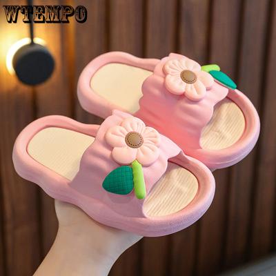 Children's Slippers Girl Princess Parent-child Large and Small Children Flowers Non-slip Soft Sole Cute Comfortable Children's Peep Toe Slippers