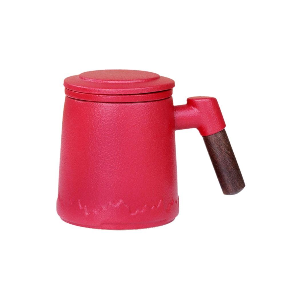 Kung Fu tesett med trehåndtak 400 ml keramisk tekopp personlige gaver