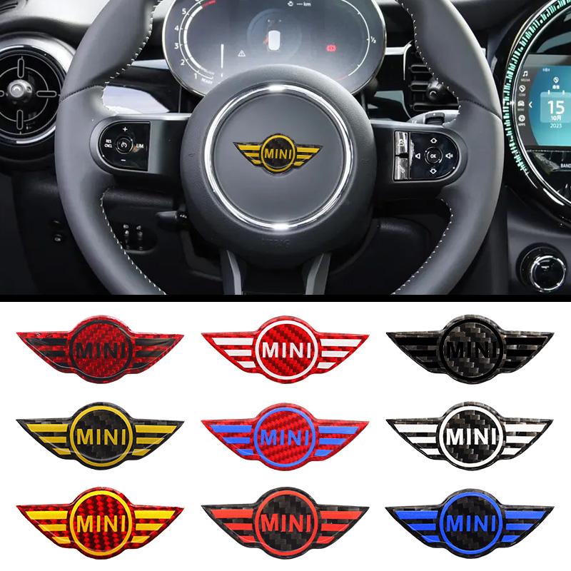 1Pcs Car Styling Steering Wheel Emblem Badge Stickers For MINI Cooper One S JCW Countryman R50 R52 R53 R55 R56 F54 F55 F56 F60