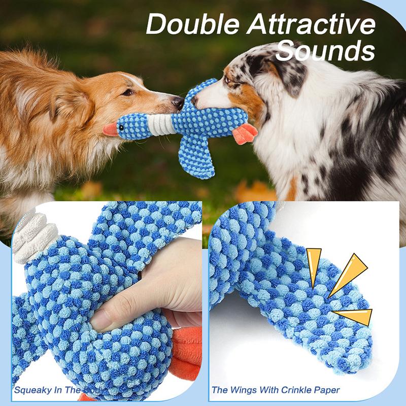 Funny Duck Cute Dog Plush Toy Pet Squeak Puppy Sound Wild Goose Chew Toy Small Middle Large Dogs Teeth Cleaning Interactive Squeaky Toy
