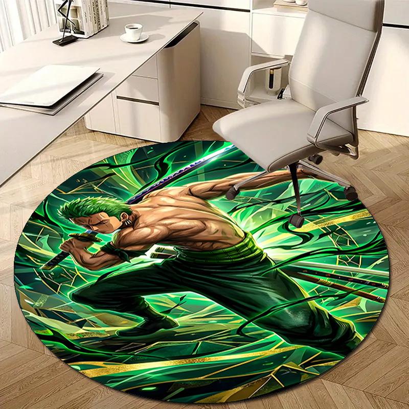 1pc Z-Zoro  Print Round Carpet Chair Round Carpet Suitable for Bedroom Living Room Home Decorative Carpet
