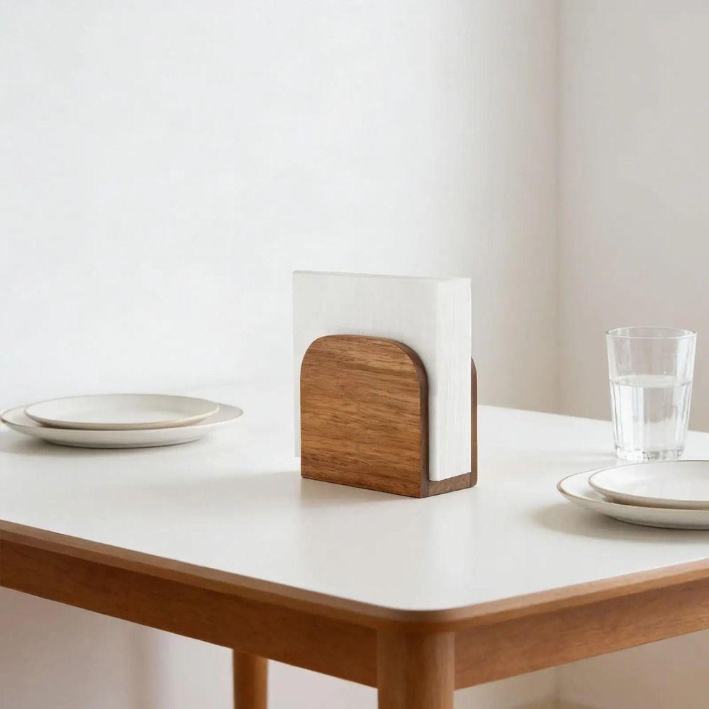 Drewniane Pudełka na Chusteczki Drewno Lite Pionowy Design Pionowy Dozownik Serwetek Użytek Komercyjny