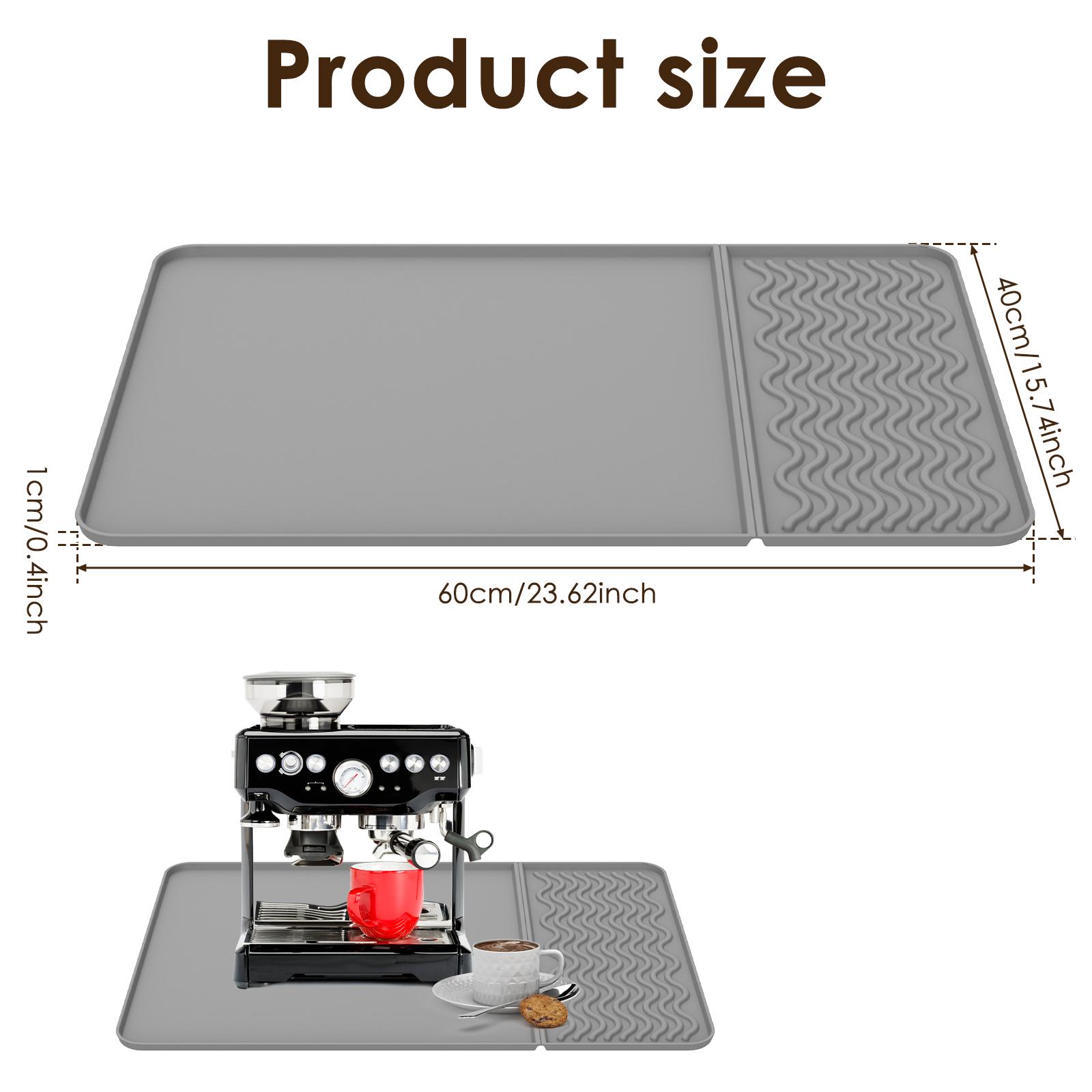 

Silicone Coffee Mat Detachable(Optional) Dish Drying Mat for Kitchen Coffee Bar Accessories Fit Under Coffee Maker & Dish Rack