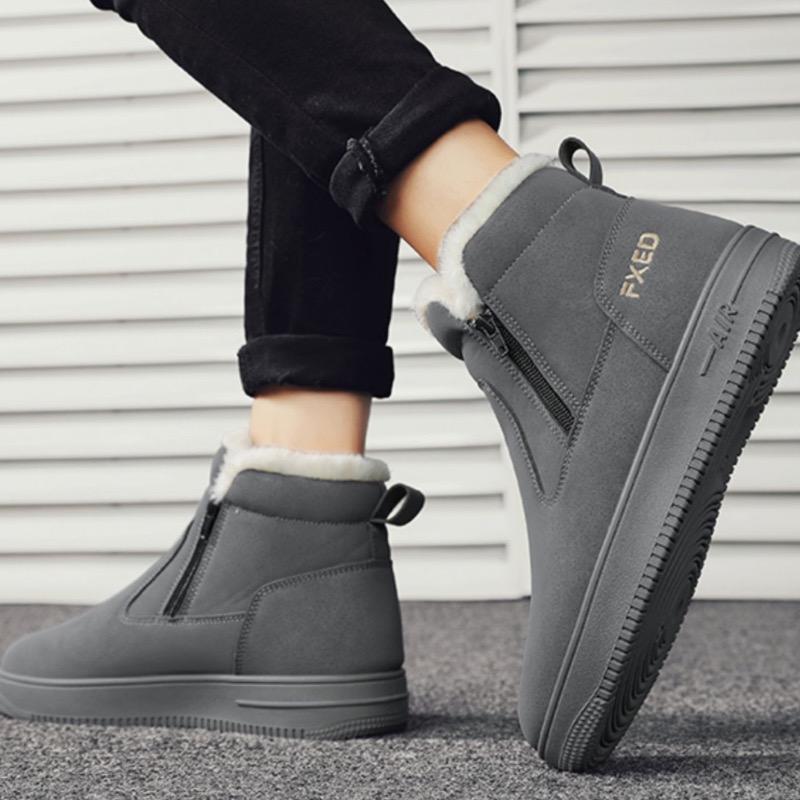 2025 New Winter Men's Boots Fashion High-top Cotton Shoes Plush Warm Fur Snow Boots Suede Casual Ankle Boots for Men Botas Hombre