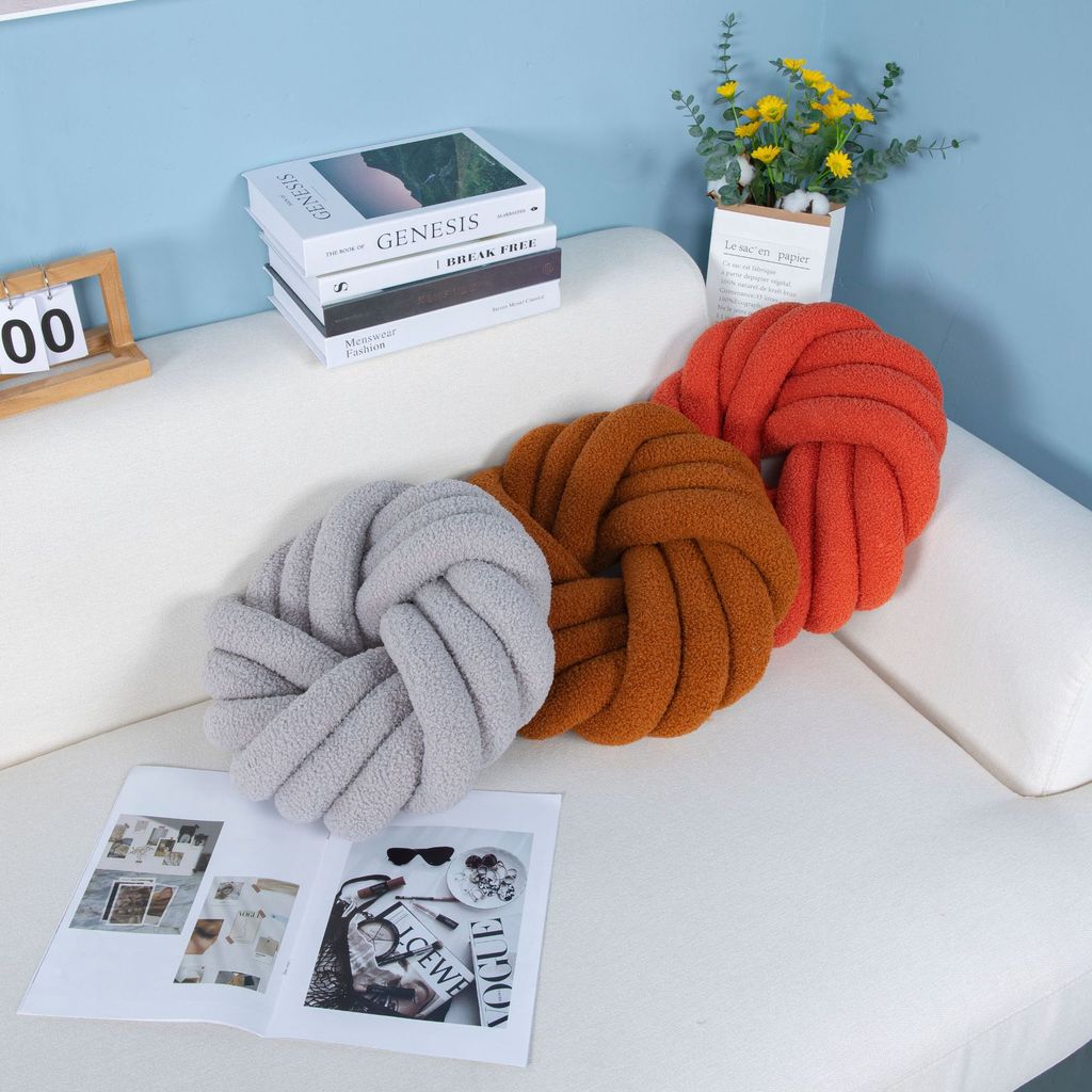 Nordic Sheep Fleece Throw Pillow With Handmade Woven Design For Living Room Decor