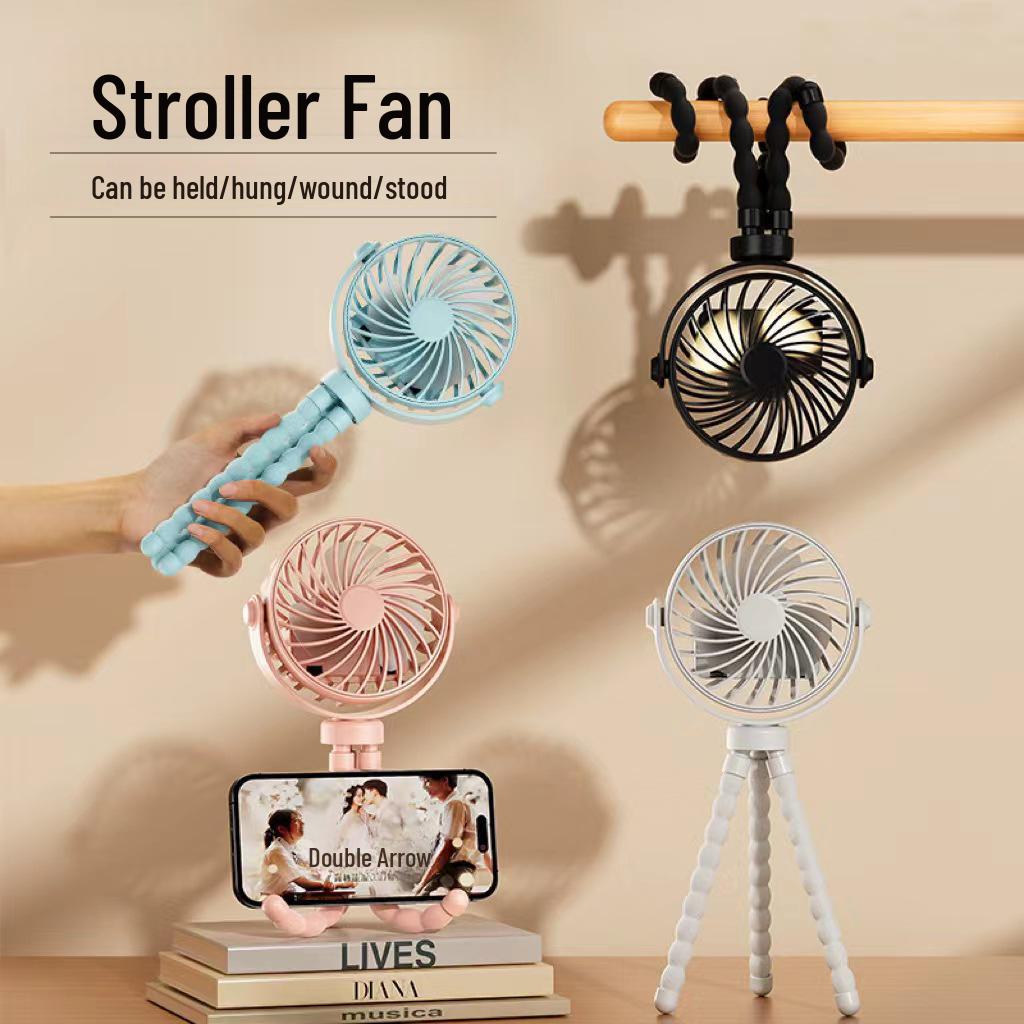 USB Rechargeable Silent Clip-On Fan for Office, Home, and Outdoor Use