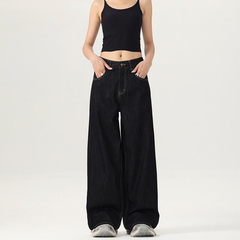 New American Retro Wide-leg Jeans Original Cattle Men's Loose and Simple Casual Floor-mopping Pants