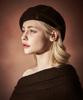 Bajal Studded Logo Wool Beret Black