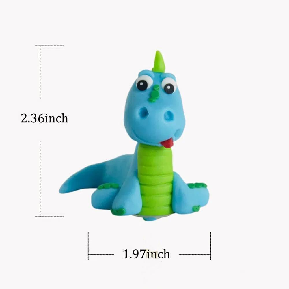 

3Pcs Dinosaur Cake Toppers Cupcake Inserts Decoration with Forest Animals Theme Birthday Party Decor(Orange red, blue, purple) синій
