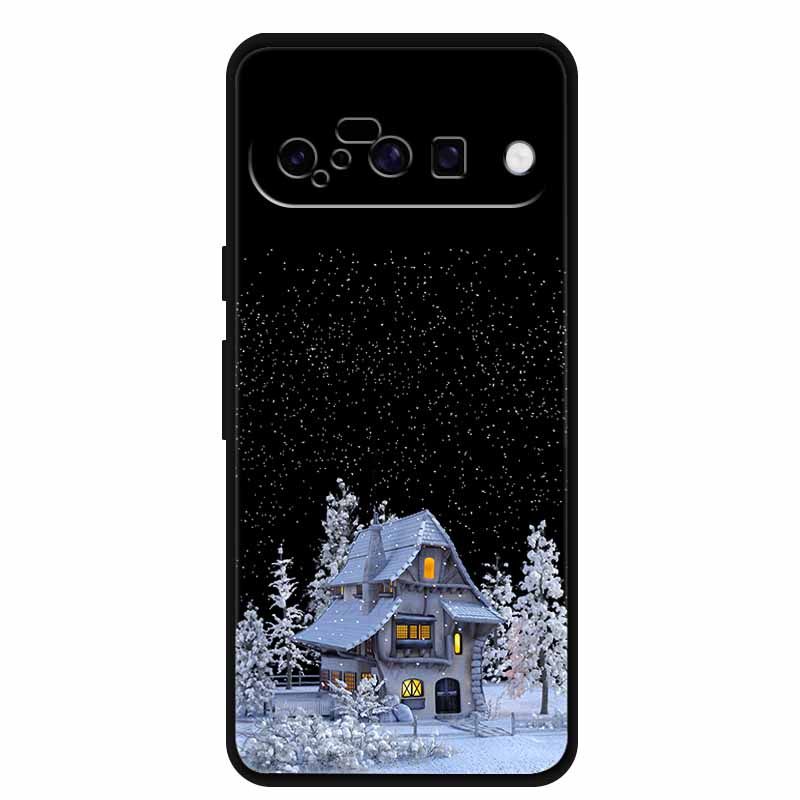 Christmas Phone Cases For Google Pixel 10 Case Silicone Soft Black Cover Christmas Tree for Pixel 10 Pro / 10 Pro XL Back Cover