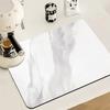 Light Grey Ink Marble Coffee Mat Quick Drying Absorbent Non Slip Coffee Machine Counter Protector Mat Coffee Decor Rug