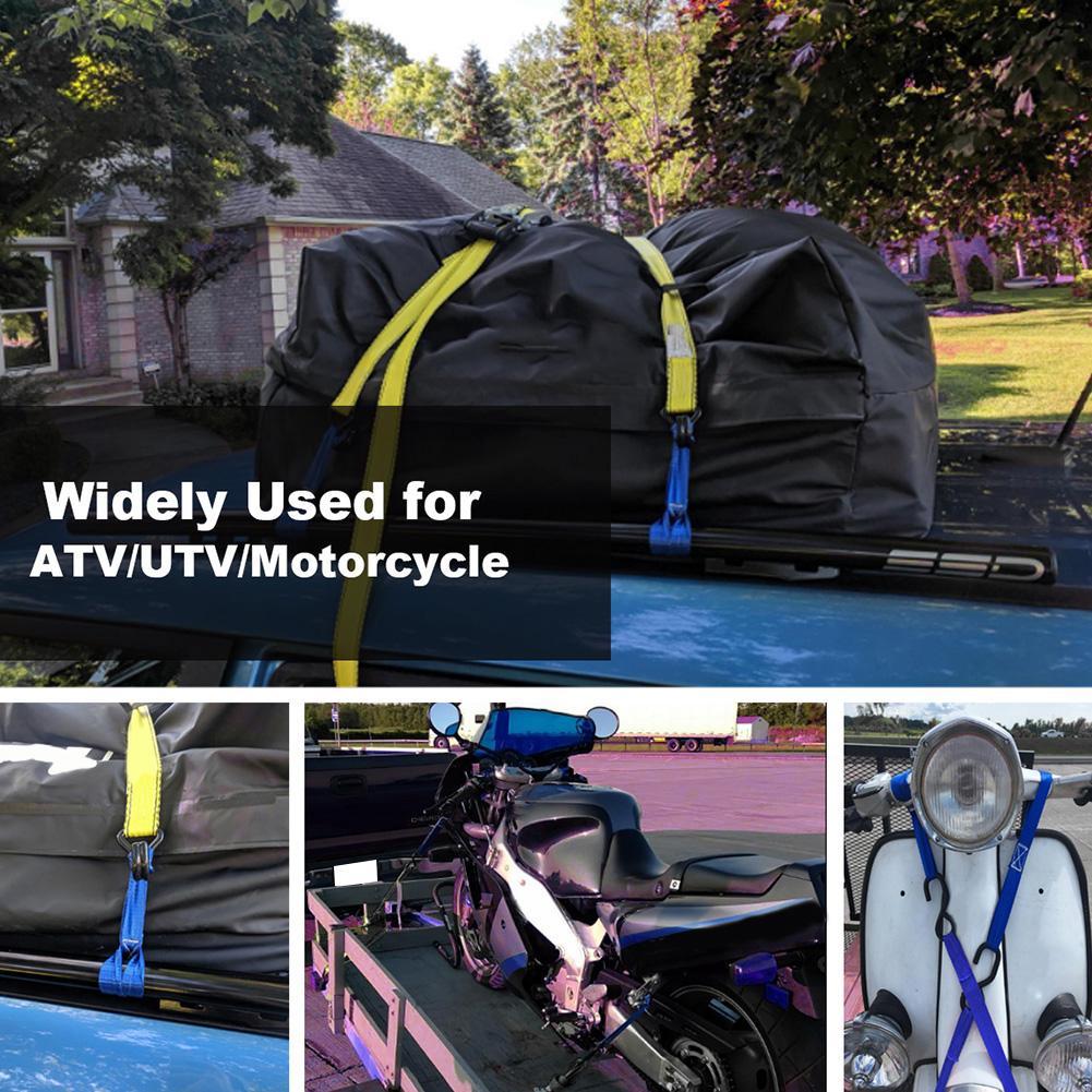 8 Pack 13x1 Inch Soft Loop Tie-Down Strap for Securing ATV Motorcycle Motorbike