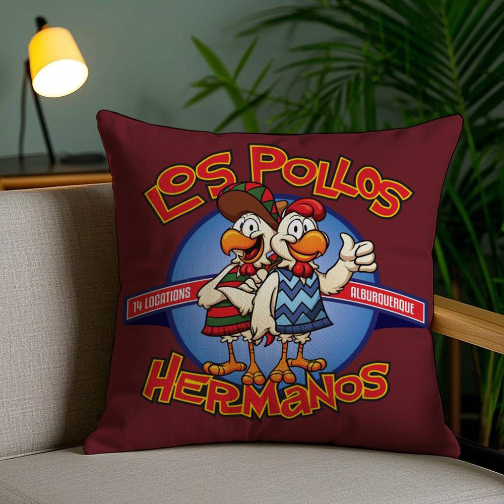 Los Pollos Hermanos Pillow Case Office Sofa Dorm Chair Back Short Plush Double-sided Printing Home  Cushion Cover