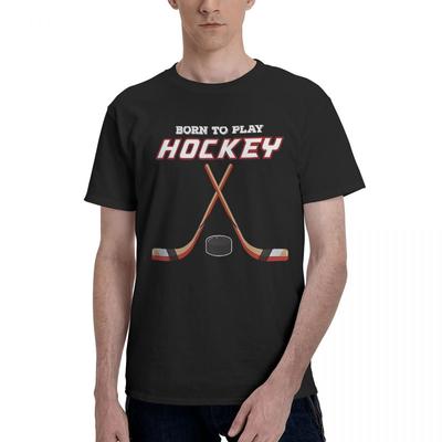Born To Play Hockey 100 Cotton Casual Breathable Confortable Shirt Mens Clothing Deals Men TShirt