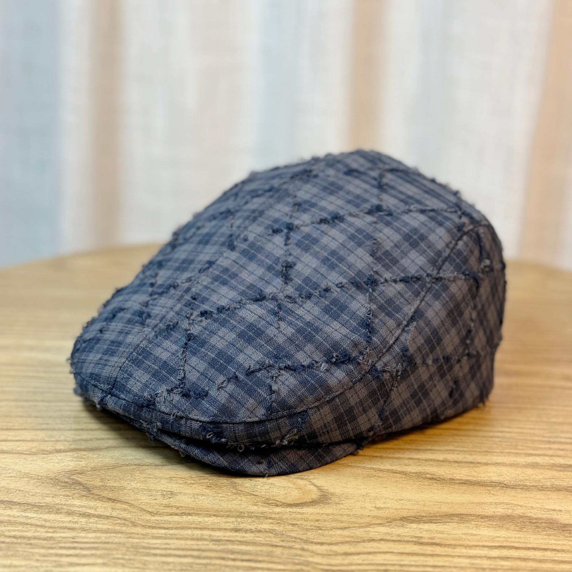 

Japanese College Style Retro Plaid Forward Hat Women s Summer Light and Casual Versatile Reversible British Painter Hat Adjustable