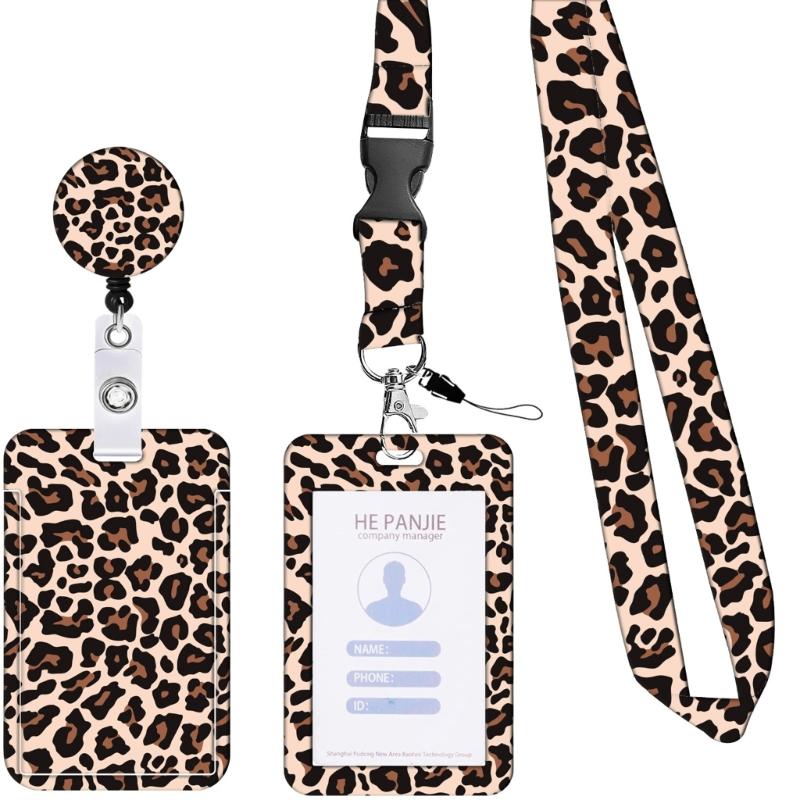 Retractable Lanyard Badge Holder Card Holder with Lanyards Retractable Keychain Badge Holder for Office School Hospital