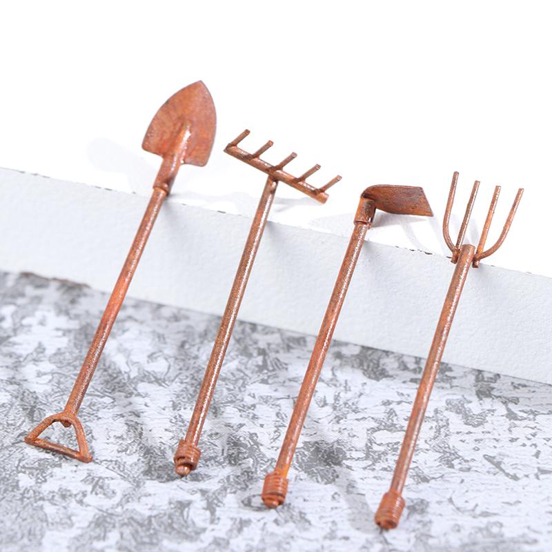 1:12 Dollhouse Mini Shovel Hoe And Pitchfork Farming Tools Fairy Garden Tool