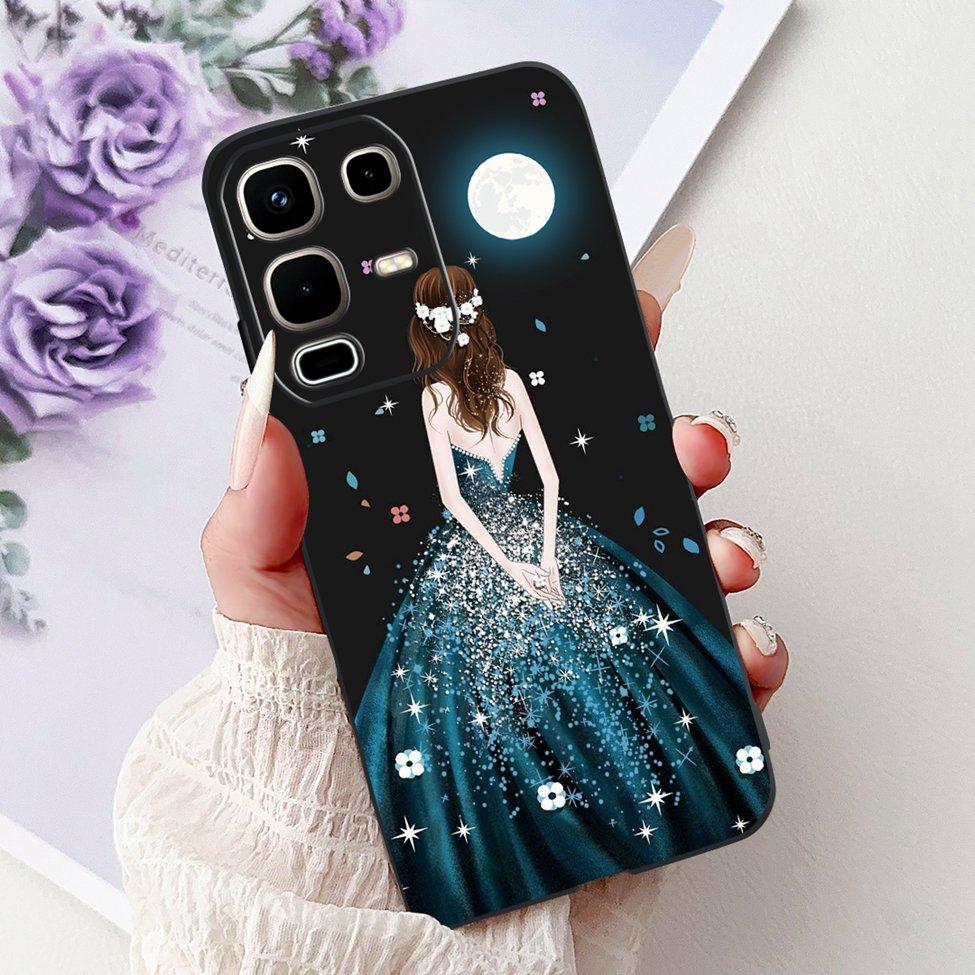 Per Infinix Note 50s X6870 Cover Posteriore Per Infinix Note 50s 5G Custodia Silicone Moda Lusso Fiori Gatto Carino Dipinto Divertente Paraurti