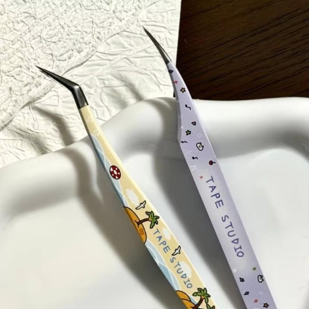 High Precision Precision Tweezers Stainless Steel False Eyelash Tweezers Sticker Application