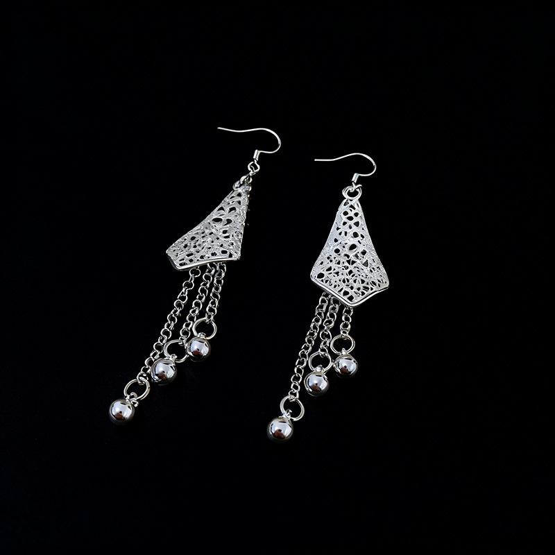 Ethnic style earrings Alloy silver-plated Miao ethnic minority Dong Yi earrings Earrings