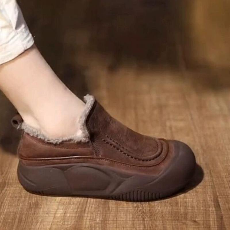 Platform Women Snow Boots Short Plush Casual Cotton Flats Shoes 2025 Trend Designer Walking Warm Non-slip Winter Botas De Mujer