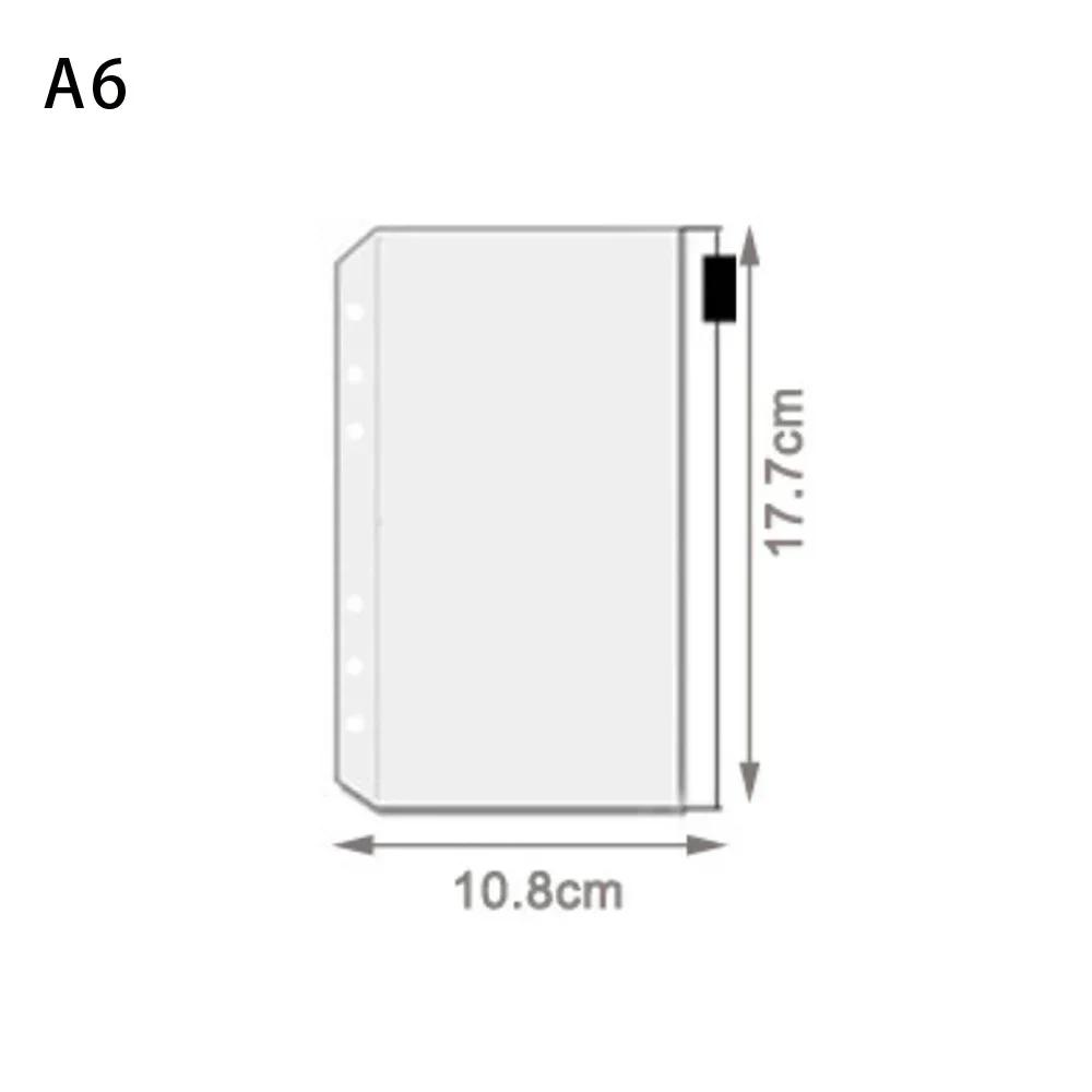A5/6/7 Transparent Loose Leaf Binder Notebook Cover Zipper Bag Note Book Journal Planner Accessories Stationery Supplies New