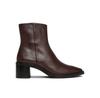 Block Heel Zip Boot Lth Boots