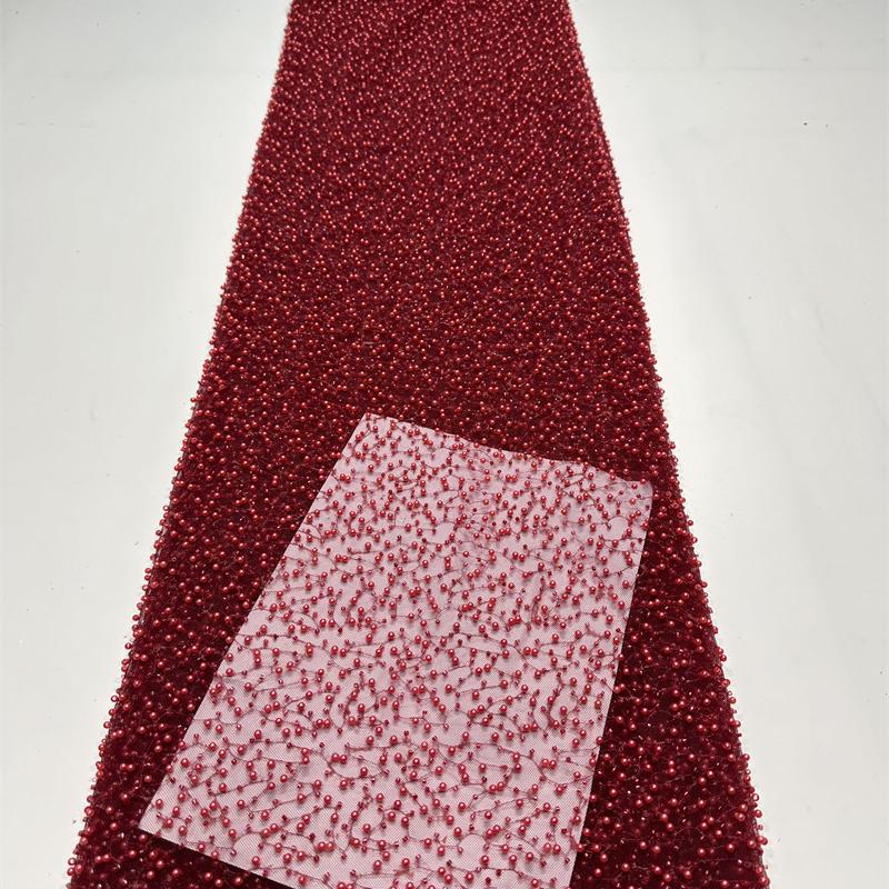 1yard Sequin Embroidery Fabric for Wedding Dress DIY Sewing Elegant Embroidered Beaded Lace Fabric Glitter Evening Dress Cloth